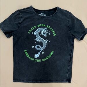Hollister Charcoal Dragon Graphic Tee